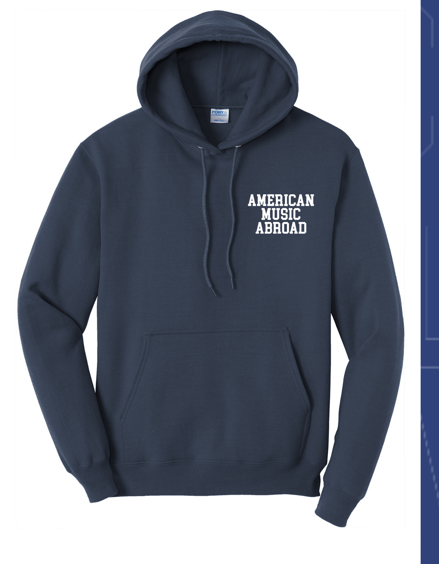 Navy Blue Pullover Hooded Sweatshirt