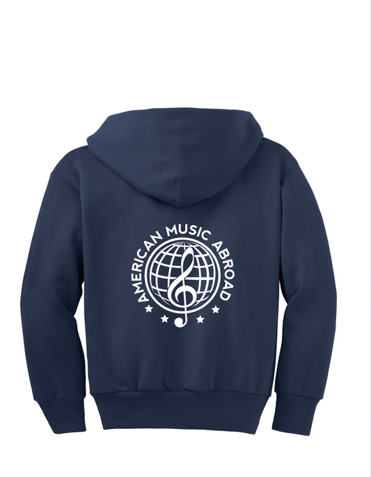 Navy Blue Pullover Hooded Sweatshirt